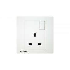 Siemens 5UB13123PC01 13A 1 Gang SP Switched Socket with Indicator (White)